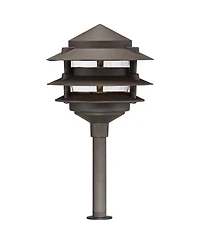 John Timberland Pagoda 17 High Modern 10-Piece Outdoor Landscape Path and Spotlight Set Porch Led Bulb Bronze Finish