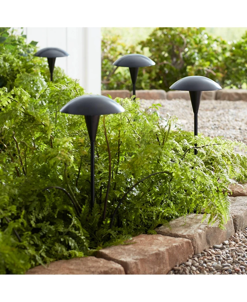 John Timberland Mushroom High Mid Century Modern 8-Piece Outdoor Landscape Path and Spot Lighting Set Porch Led Bulb
