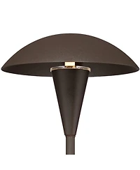 John Timberland Grant High Mid Century Modern Outdoor Landscape Mushroom Path Lights Porch Set of 2 Led Bulb Bronze Finish