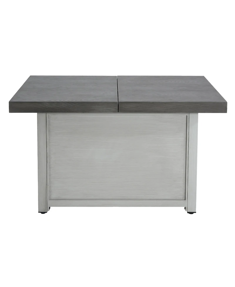 Flynama Extendable Rectangle Aluminum Alloy Fire Pit Table 50000 Btu Top Galvanized Steel Frame