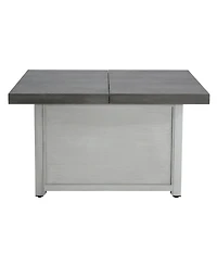 Flynama Extendable Rectangle Aluminum Alloy Fire Pit Table 50000 Btu Top Galvanized Steel Frame