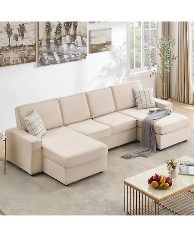 gaomon Modular Sectionla Sofa, 7 Seat U-Shaped Couch with Removable Washable Covers, Modern Convertible Deep Seat Sofa