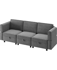 gaomon 87" W 3 Seater Couch with Storage, Comfortable Sectional Couches and Sofas for Living Room Bedroom Office Small Space