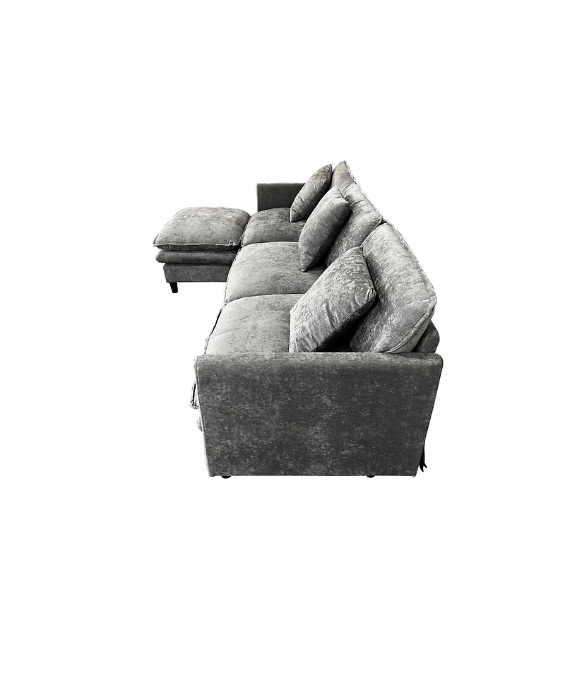 Streamdale Furniture L-Shaped Modular Chenille Sofa - Versatile Comfort and Style