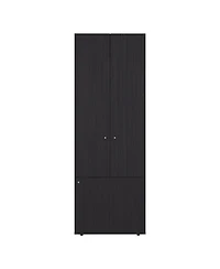Flynama Wengue 66.9inch 3-Door Armoire with 4 Shelves Bedroom Vertical Storage Cabinet