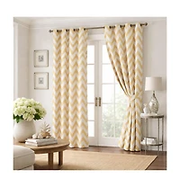 Kate Aurora 2 Piece Chevron Room Darkening Grommet Top Window Curtain Panels