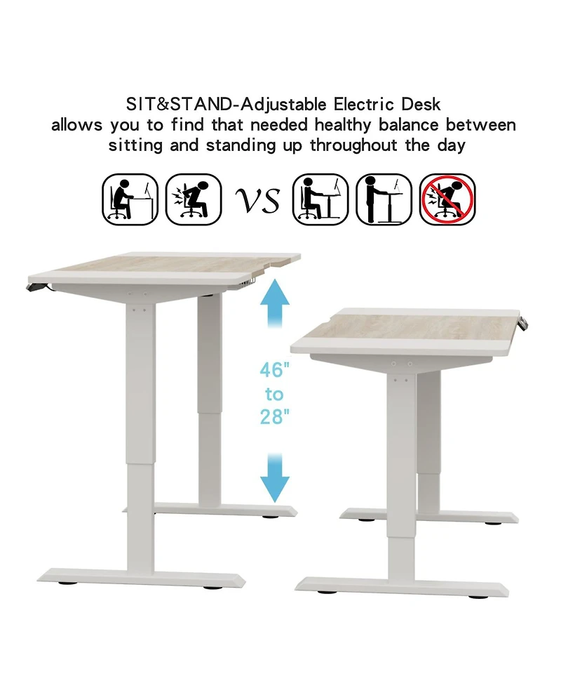 Streamdale Furniture 63"x30" Electric Height Adjustable Standing Desk
