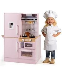Slickblue Kids Corner Play Kitchen with Realistic Lights and Sounds