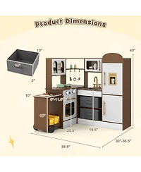 Slickblue Corner Kids Kitchen Set with Realistic Lights and Sounds