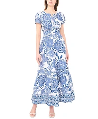 Msk Women's Short-Sleeve V-Neck Maxi Dress