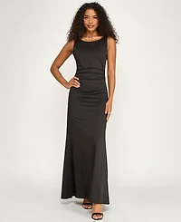 Katia Rae Women's Crewneck Pull-On Open Back Maxi Dress