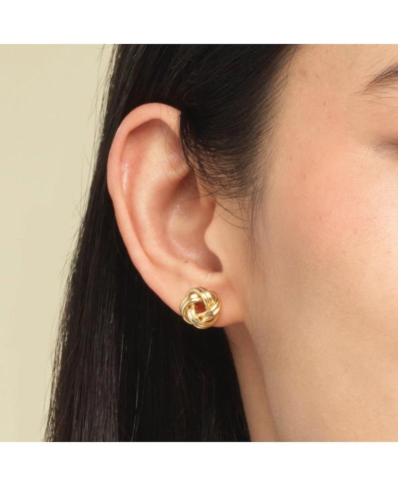 The Lovery Polished Rope Knot Stud Earrings 14K Gold