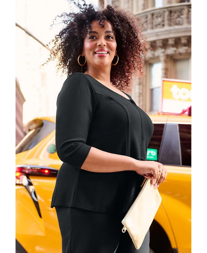 Avenue Women's Ponte Wide Leg Pant