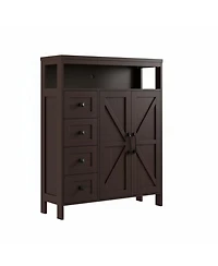 Yigii Farmhouse Storage Cabinet 2 Doors Shelves Rustic Buffet Sideboard for Kitchen Living Room Bathroom