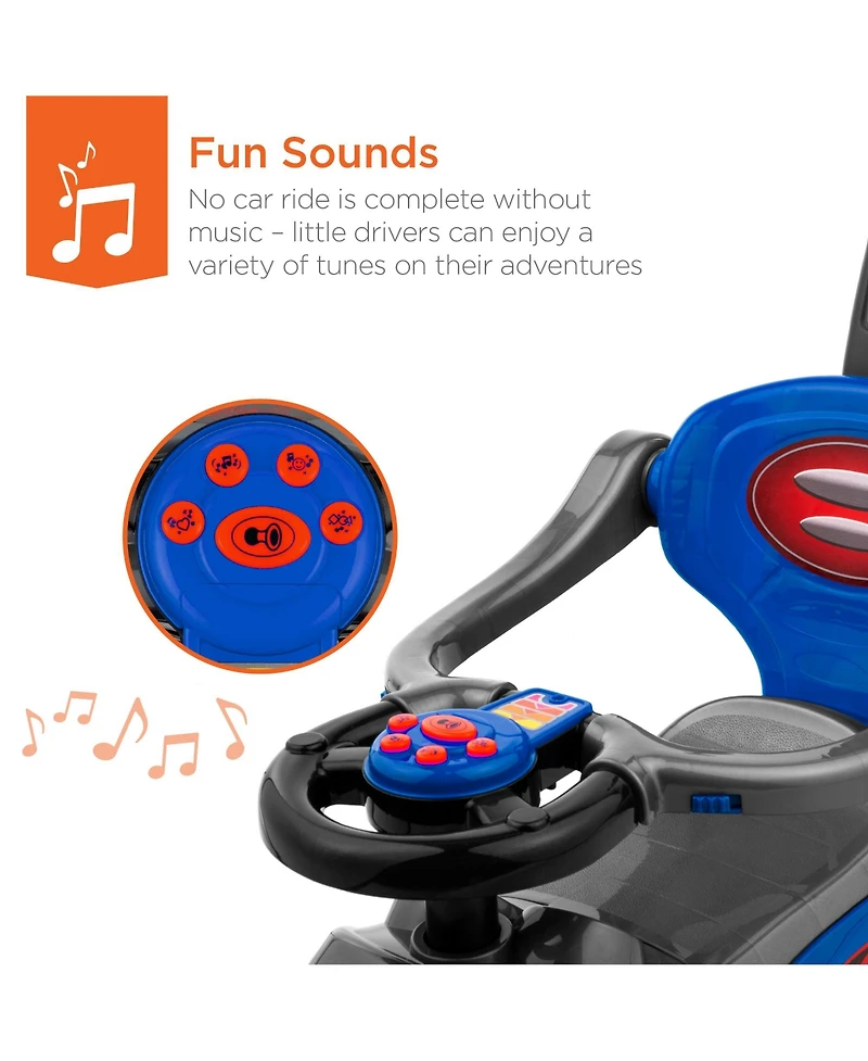 Best Choice Products 3-in-1 Kids Push and Pedal Toddler Ride On Wagon Play Toy Stroller w/ Sounds, Handle, Horn