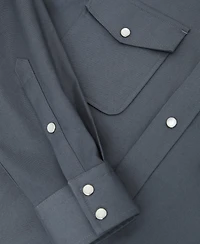 Reiss Men's Cotton-Twill Twin-Pocket with Stretch Overshirt