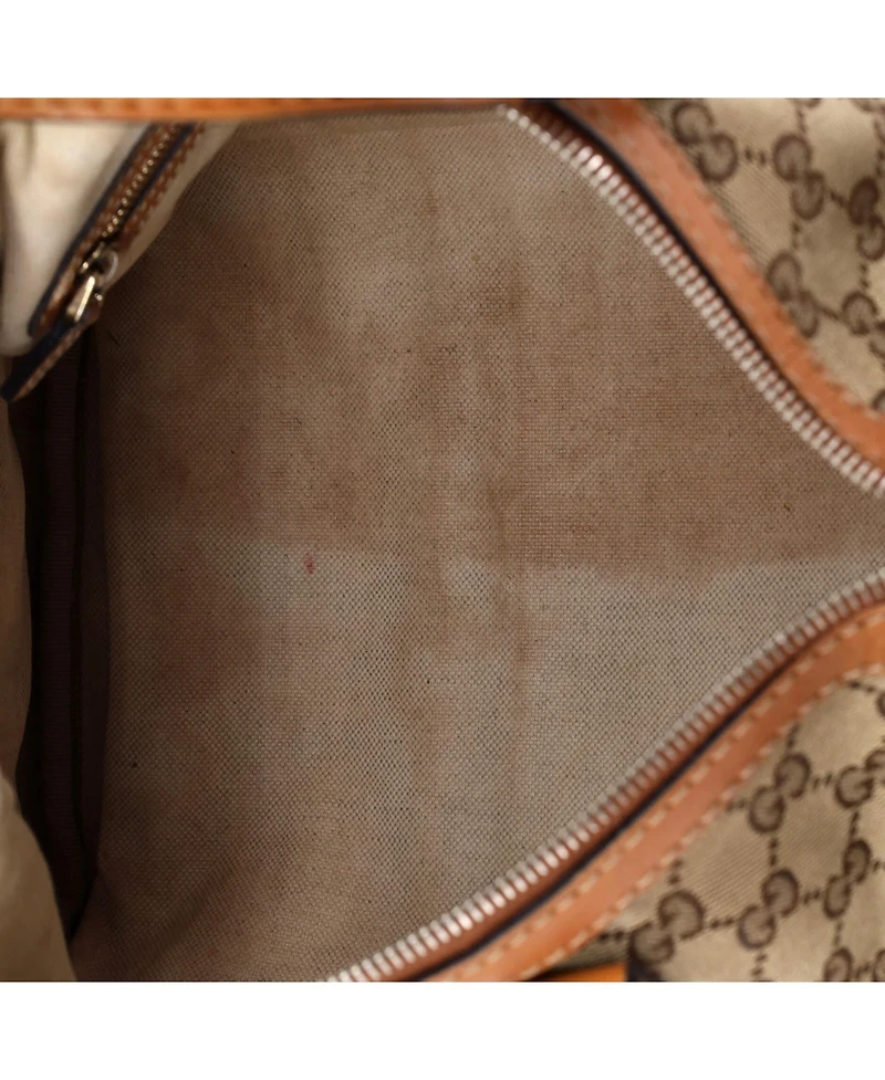 Pre-Owned Gucci Medium Vintage Web Boston Bag Gg Canvas