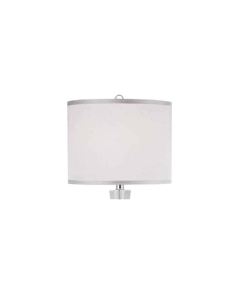 Vienna Full Spectrum Linley Modern Table Lamp Art Deco 29" Tall Faceted Crystal Column Drum Shade for Bedroom Living Room Bedside Nightstand Kids