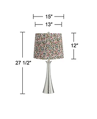 360 Lighting Karl Tall Modern Table Lamps Set of 2 Usb Port Ac Power Outlet Brushed Nickel Finish Metal Meadow Shade Charging
