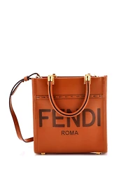 Pre-Owned Fendi Mini Sunshine Shopper Tote Leather