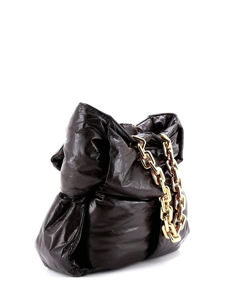 Pre-Owned Bottega Veneta Puffy Chain Tote Padded Maxi Intrecciato Leather