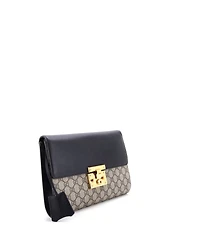 Pre-Owned Gucci Large Padlock Clutch Gg Canvas and Leather