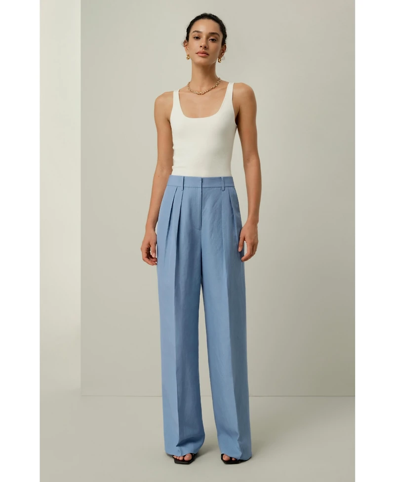 Lilysilk Women's Linen Wide Leg Pant