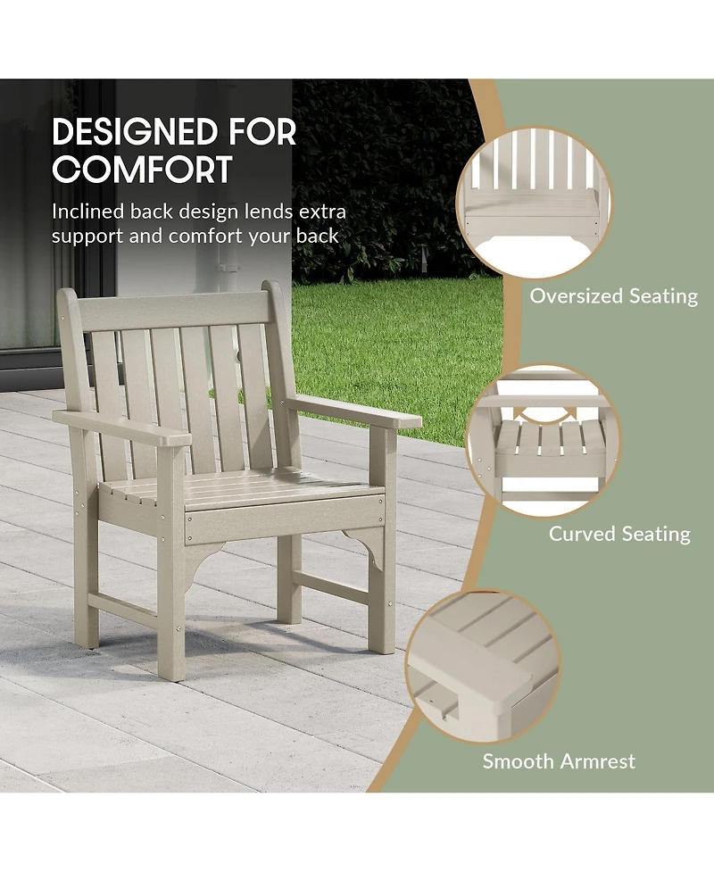 WestinTrends 5-Piece Hdpe Outdoor Patio Chair and Round Table Dining Set