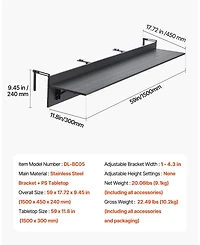 Gouun Folding Balcony Hanging Table for Railings Outdoor Patio Bar Table