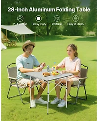 Gouun Portable Roll Up Camping Table Lightweight Folding Outdoor Side Table