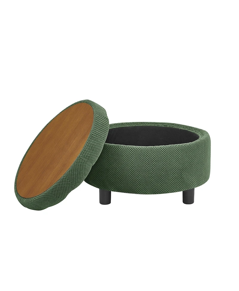 Rainsken 25" Round Storage Ottoman