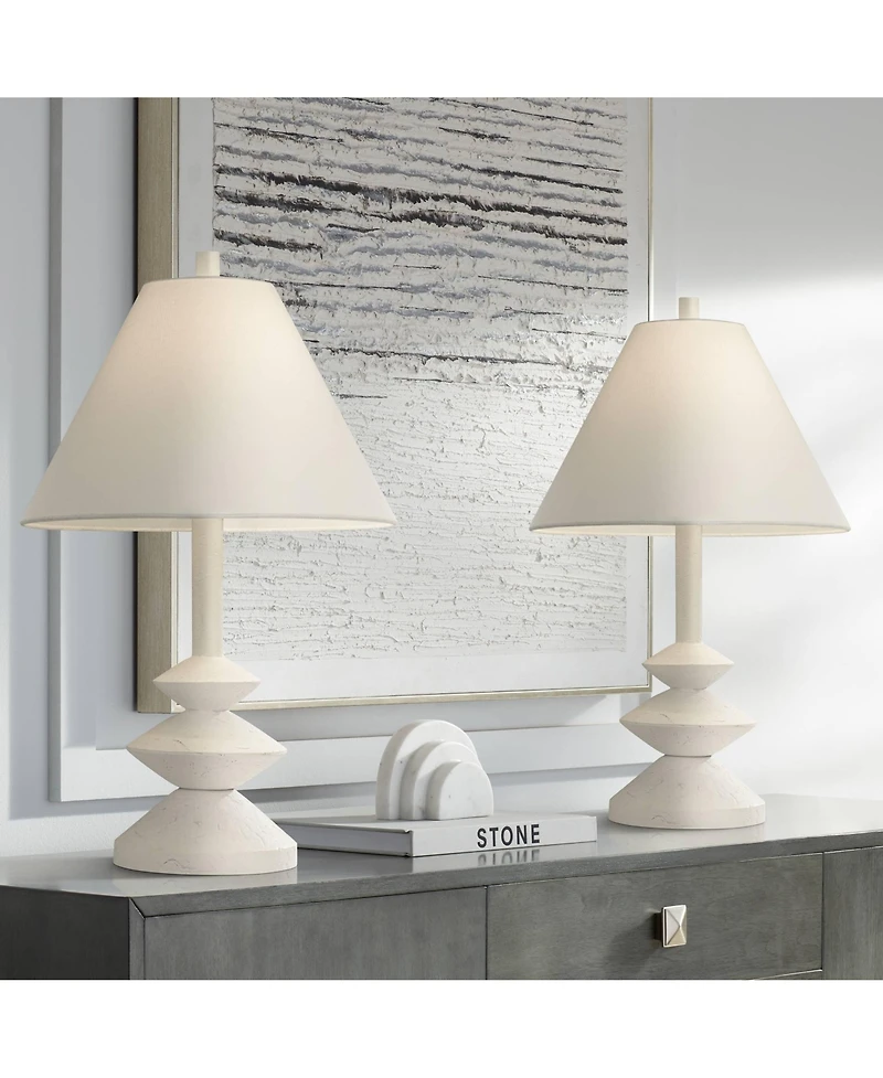 360 Lighting Ashely 24 1/2" High Mid Century Modern Accent Table Lamps Set of 2 Finish Living Room Bedroom Bedside