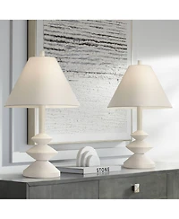 360 Lighting Ashely 24 1/2" High Mid Century Modern Accent Table Lamps Set of 2 Finish Living Room Bedroom Bedside