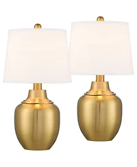 360 Lighting Becca 22" High Urn Small Modern Accent 3-Way Table Lamps Set of 2 Metal Shade Living Room Bedroom