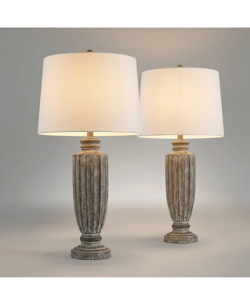 360 Lighting Lockland 31" High Antique Column Table Lamp Set of 2