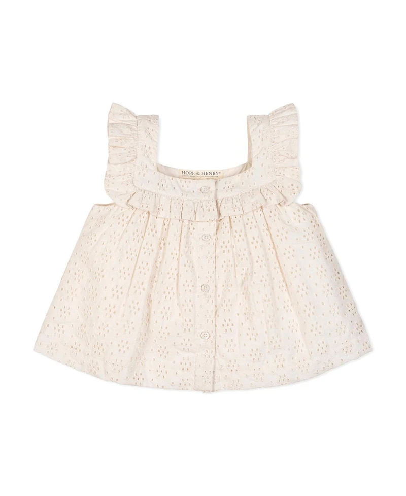 Hope and Henry Toddler Girls' Organic Eyelet Tank Short Set