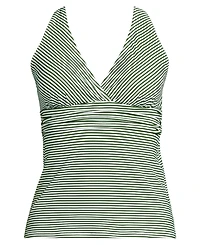 Lands' End Women's D-Cup V-Neck Plunge X Back Tankini Top