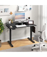 Sugift Height Adjustable Electric Standing Desk with 2 Drawers