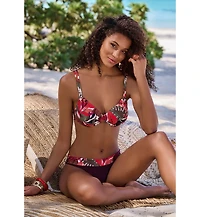 Lascana Women's Tropical Print Underwire Bikini Swimsuit Top Bra Sizing