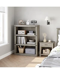 gaomon 40" Tall Farmhouse 3-Tier Wooden Bookcase, Modern Storage Bookshelf