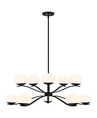 Possini Euro Design Corus Matte Chandelier 37 3/4" Wide Modern Tiered Led Glass 6-Light Fixture for Dining Room House