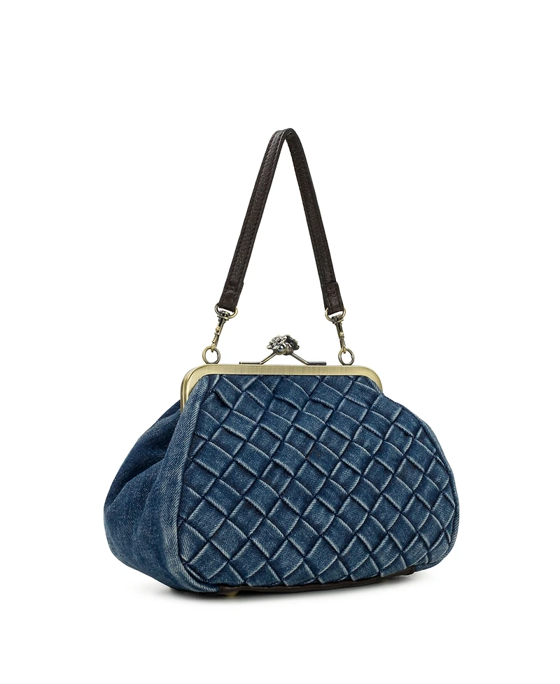 Patricia Nash Tabby Washed Woven Denim Frame Crossbody Bag