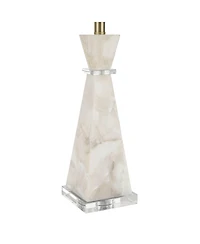 Possini Euro Design Marcy " Tall Modern Glam Table Lamp White Finish Alabaster Single Shade Living Room Bedroom Bedside