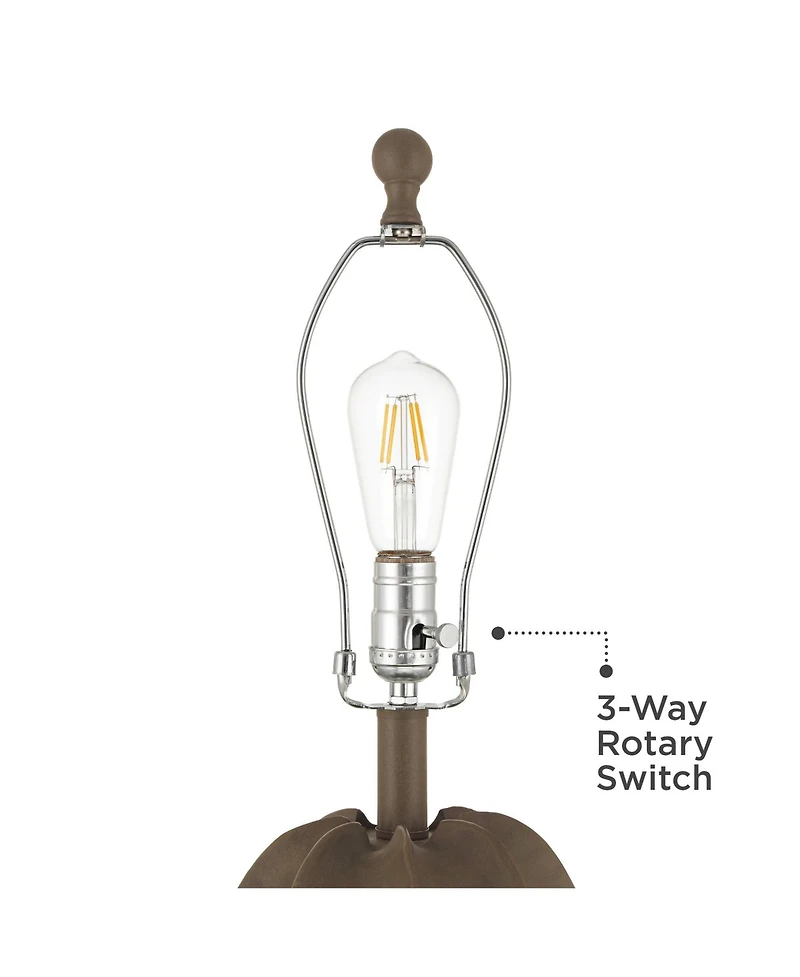 360 Lighting Calabasa 30 Tall Large Modern End 3-Way Table Lamp Chocolate Finish Single Shade Living Room Bedroom Bedside