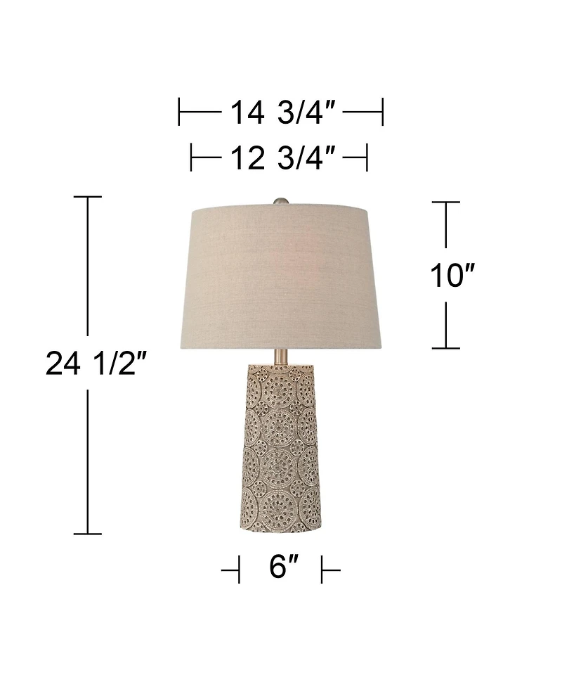 360 Lighting Lavinia 24 1/2" High Carved Stone Motif Table Lamp