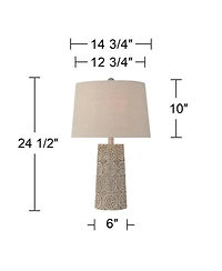 360 Lighting Lavinia 24 1/2" High Carved Stone Motif Table Lamp