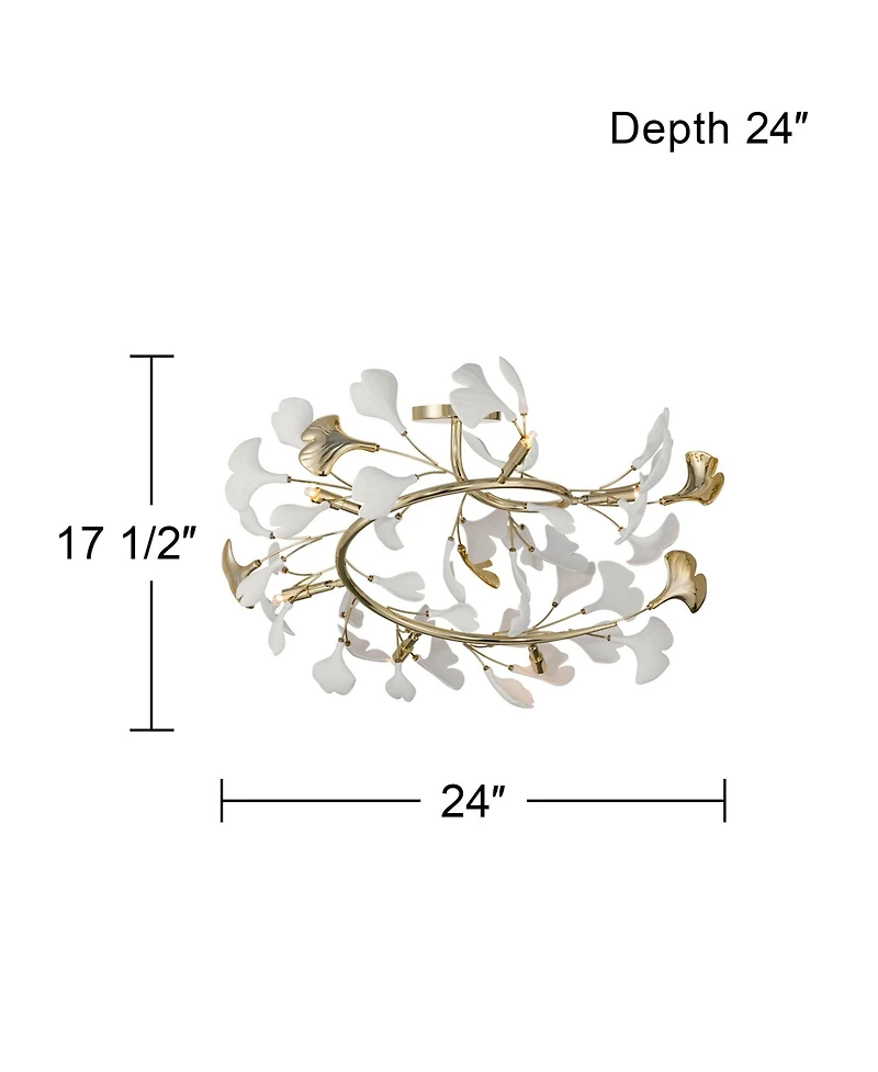 Possini Euro Design Possini Euro Descanso 24"W Gold and Ceramic 6-Light Ceiling Light