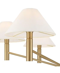 Possini Euro Design Possini Euro Conrad 41 3/4" Wide Warm Gold and Wood 6-Light Chandelier