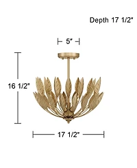 Possini Euro Design Possini Euro Arundo 17 1/2" Wide Warm Brass 3-Light Pendant Light