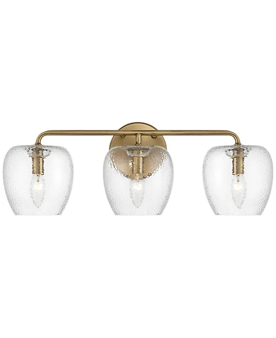 Possini Euro Design Possini Euro Mabel 22 3/4"W Aged Brass Glass 3-Light Bath Light